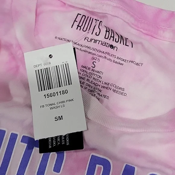 Hot Topic Fruits Basket Tie-Dye Girls Long- Sleeve T-Shirt Size S - Picture 7 of 7